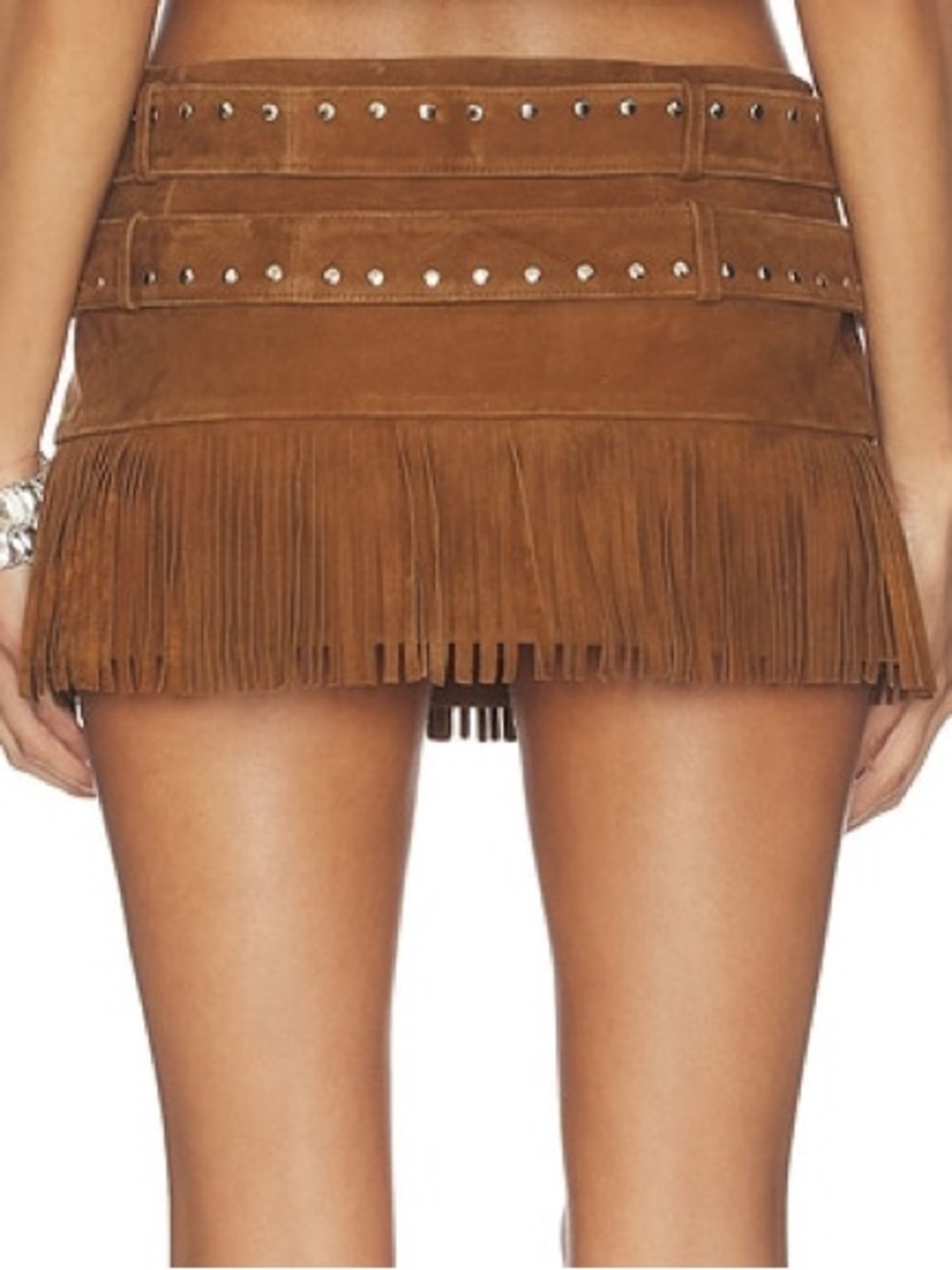Lamarque x REVOLVE Isa Double Belted Micro Suede Skirt - Picture 2 of 6